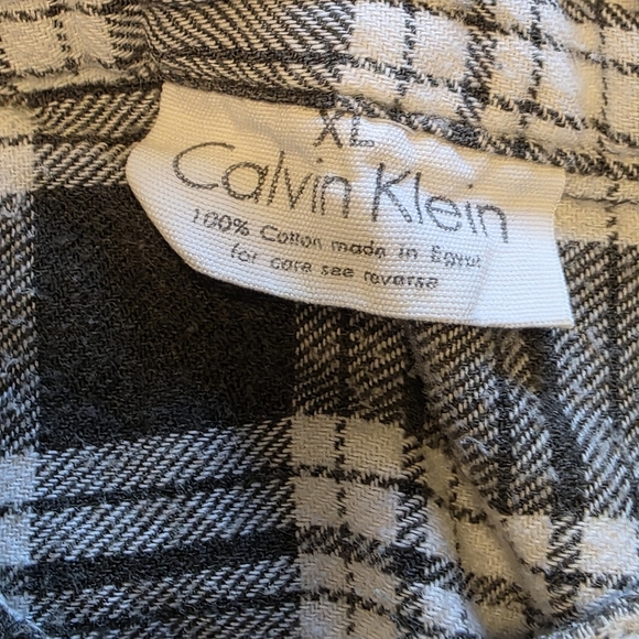 Calvin Klein Men’s Flannel Night shirt Long Sleeve Button Eclectic Grandpa Y2K - Picture 3 of 5